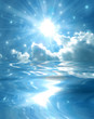 Sparkling star over blue lake