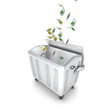 Abfalltonne mit Geld