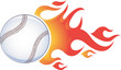 Tennis ball with tail of fire on the move