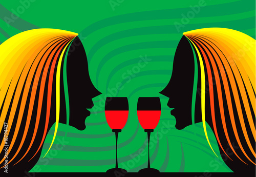 Illustration: Ladies and wine Ladies and wine