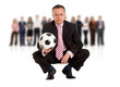 Business man with a football