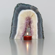 Amethyst mit Kerzenlicht