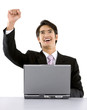 Business man with laptop