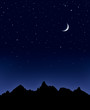Mountain Moon and Stars