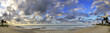 Tropical beach panoramic at sunset, cuba