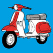 moto scooter motocycle retro vintage classic vector illustration