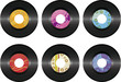 Vintage vinyl record set isolated on white background Vintage vinyl record set isolated on white background