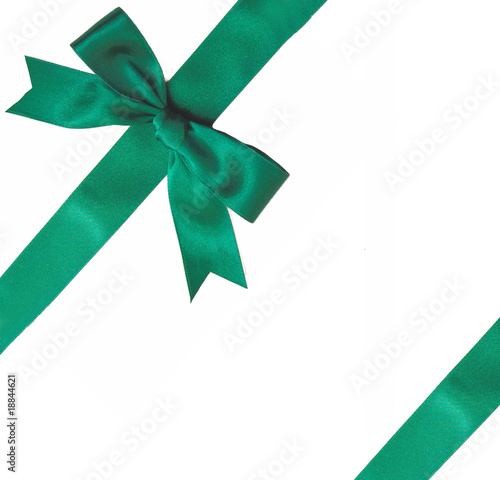 green ribbon bow