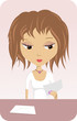 Girl with letter