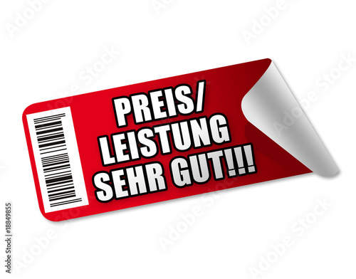 Illustration: Preis/Leistung sehr gut! Button Preis/Leistung sehr gut! Button