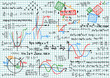 Paper with mathematics sketches - vector illustration Paper with mathematics sketches - vector illustration