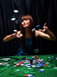Sexy young girl in casino.