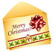 Merry christmas greeting card with red bow
