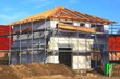 Neubau Einfamilienhaus Baugerüst Rohbau
