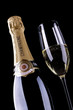 Foto: Champagnerflasche und Glas Champagnerflasche und Glas