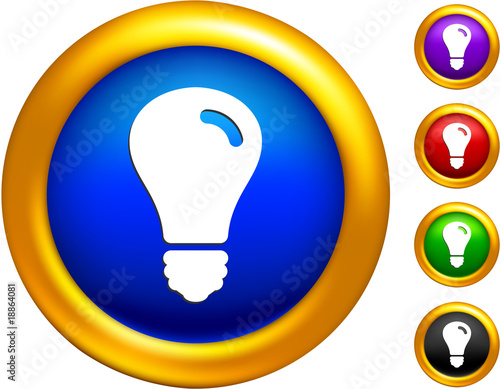 Vector: light bulb icon on buttons with golden borders light bulb icon on buttons with golden borders