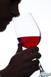 Man smelling wine