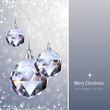 christmas background with crystal ornaments