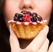woman with cake