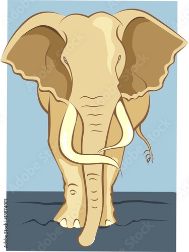 Illustration: Illustration of a wild elephant with tusks Illustration of a wild elephant with tusks