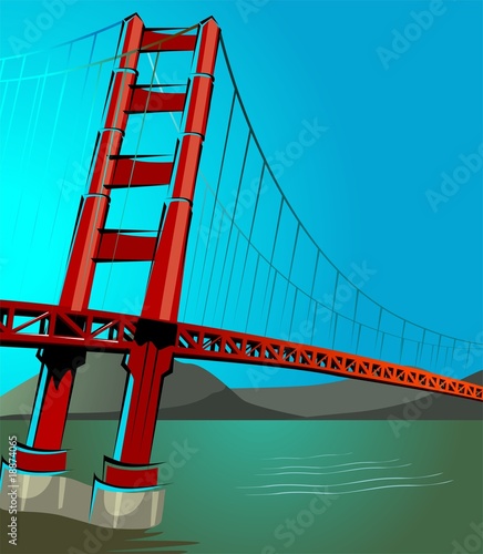 Illustration: Illustration of St. Francisco bridge Illustration of St. Francisco bridge