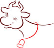 Fun illustration of smiling cow, bull Fun illustration of smiling cow, bull