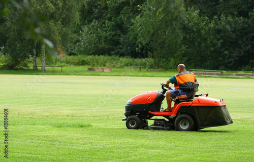 Photo: A man is driving the cutting machine A man is driving the cutting machine