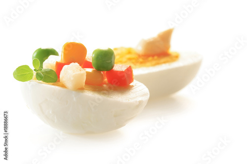 Photo: hard-boiled egg with vegetables mix hard-boiled egg with vegetables mix