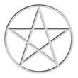 Pentagramm grau auf weissem Hintergrund mit Schatten nach Innen