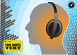 head with headphones abstract vector