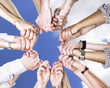 Clasped Hands in a Circle
