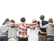 Foto: Rear View of Group of Friends Hugging Rear View of Group of Friends Hugging
