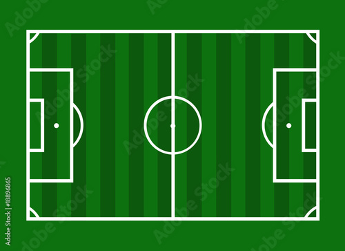Illustration: Einfaches Fussballfeld mit Rasenstreifen Einfaches Fussballfeld mit Rasenstreifen