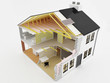 Cross section view of an energy efficient new home 