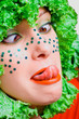 portrait of a woman with salad in a had