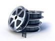 Stack of   spool with film