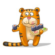 fun tiger with rolls