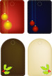 Vector; Set of Four Xmas labels, Mesh, blend included