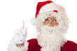 Santa Claus is pointing with his finger to the top - Weihnacht