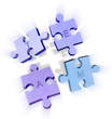 Jigsaw puzzle pieces forming a team