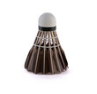 Closeup of black badminton shuttlecock