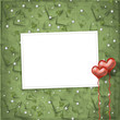 Images : Valentines day card with hearts on the abstract green background