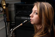 woman with saxophone
