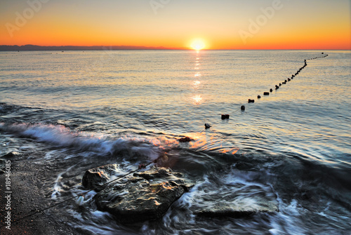 Sunrise on the beach. Turkey. Kemer. Antalya