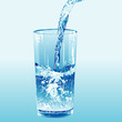 Vector: Water poured into a tumbler Water poured into a tumbler