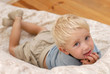 Little boy on the sofa