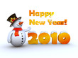 Happy New Year 2010 from fancy snowman!