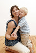 pregnant woman and little boy