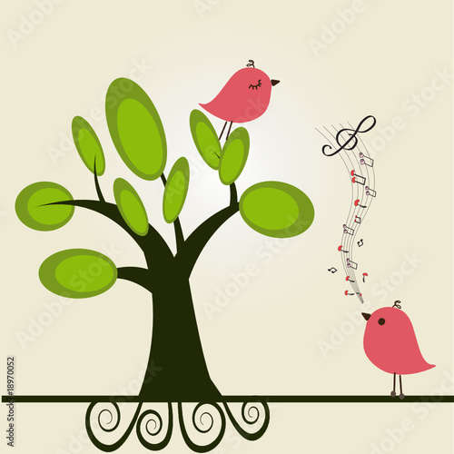 Vector: Love song. Cute vector illustration. Love song. Cute vector illustration.