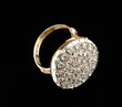 Golden ring with diamonds
